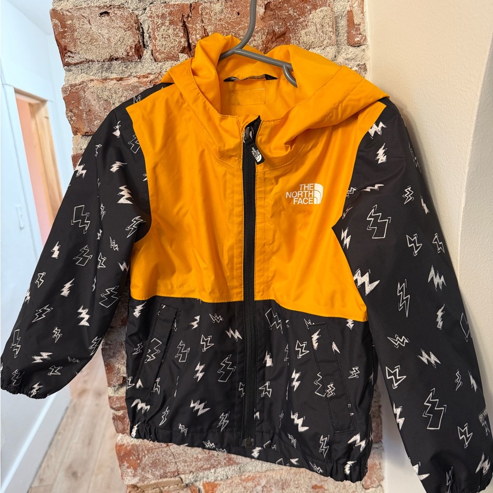 The North Face Kids' Yellow and Black Lightening Bolt Raincoat